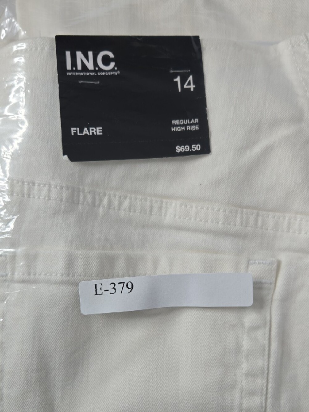 INC International Concepts Flare Regular High Rise Pants Bright White 14 NWI - Picture 9 of 9